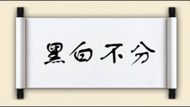 黑白不分对对子图片